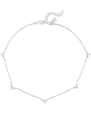 Electric Picks Foil Plated Cz Dainty Necklace - White