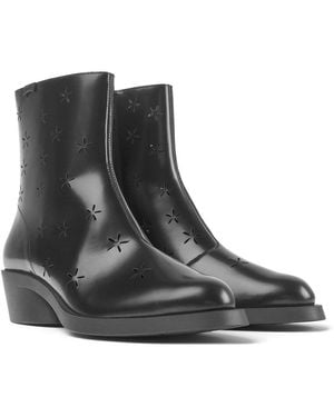 Camper Bonnie Leather Medium Boot - Black