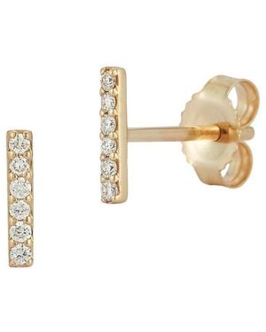 Nephora 14k 0.07 Ct. Tw. Diamond Thin Bar Studs - White