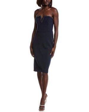 Aidan Mattox Bonded Crepe Mini Dress - Blue