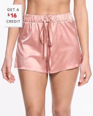 Hanky Panky Satin Sleep Short With $16 Credit - Pink