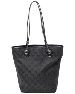 Gucci Black Monogrammed Canvas Small Eclipse Shopping (authentic Pre-loved)