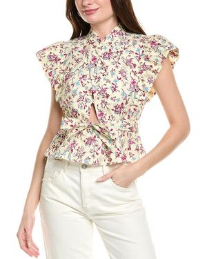 10 Crosby Derek Lam Brynn Ruffle Wrap Top - White