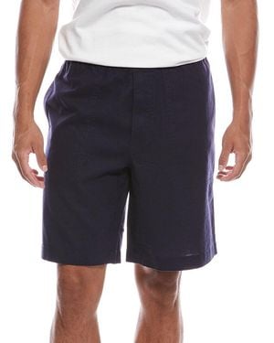 ATM Linen-Blend Pull-On Short - Blue