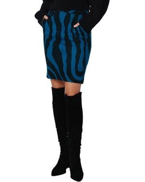 Diane von Furstenberg Ethel Wool-Blend Skirt - Blue
