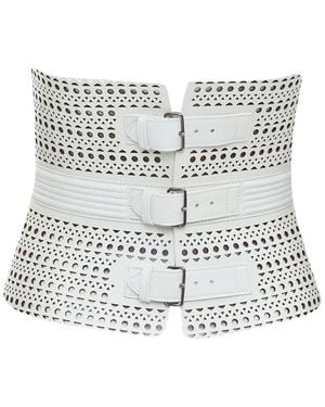 Alaïa Alaïa Le Corset Vienne Laser Cut Belt (Authentic Pre-Loved) - Blue