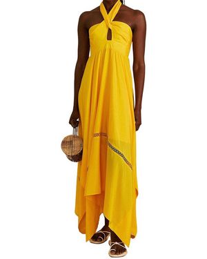 farm rio yellow sleeveless maxi dress FARM Rio Bananas Maxi Wrap Dress | Yellow | Size XS