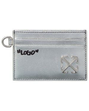 Off-White c/o Virgil Abloh Off- Logo Leather Card Case - Gray