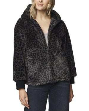Splendid Lucia Fur Zip Up Jacket - Black