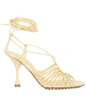 Bottega Veneta Lambskin Dot Leather Sandal (Authentic Pre-Loved) - Metallic