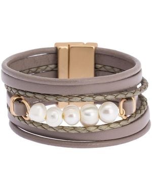 Saachi Essential Leather Bracelet - Gray