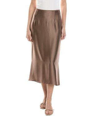 Vince Satin Slip Skirt - Brown