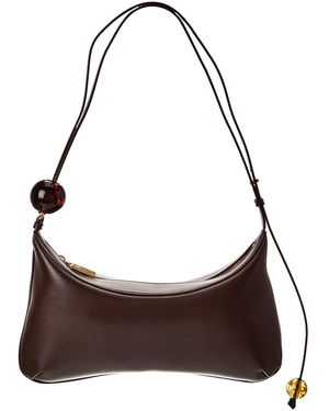 Jacquemus Bisou Perle Large Leather Hobo Bag - Brown