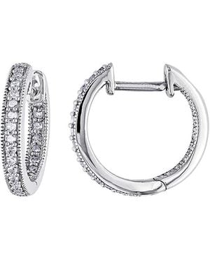 Diamond Select Cuts 14k 0.25 Ct. Tw. Diamond Hoops - Metallic