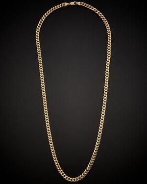 Italian Gold 14k Miami Cuban Link Necklace - Black