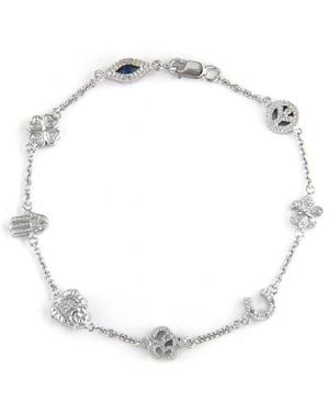 Diamond Select Cuts Silver 0.15 Ct. Tw. Diamond Religious Bracelet - White