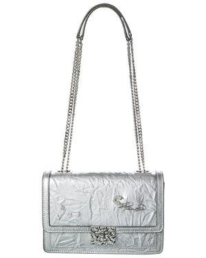 Karl Lagerfeld Corinne Medium Leather Shoulder Bag - White