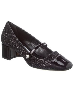 Jimmy Choo Elisa 45 Glitter & Leather Pump - Black