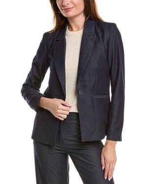Nanette Lepore Vintage Blue Notch Lapel Blazer - Black
