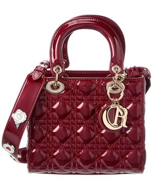 Tiffany & Fred Paris Mini Quilted Patent Satchel - Red