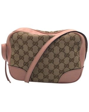 Gucci GG Canvas Leather Shoulder Bag (authentic Pre-loved) - Brown