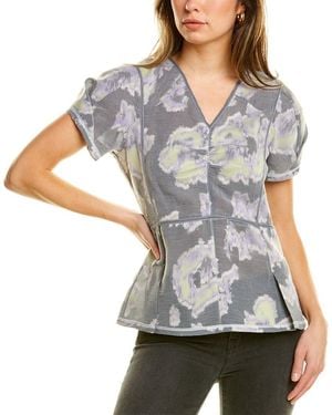 3.1 Phillip Lim Silk-Blend Coupe Top - Gray