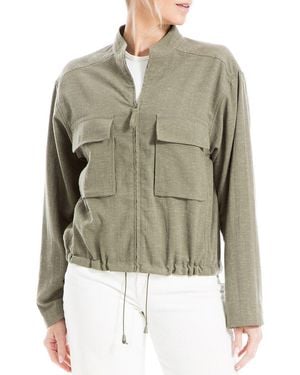 Max Studio Linen-Blend Jacket - Green