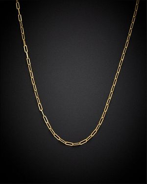 Italian Gold 14k Paperclip Link Necklace - Black