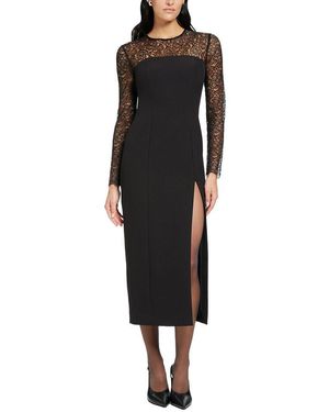 Toccin Loretta Lace Combo Midi Dress - Black