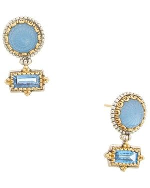 Konstantino Dome Silver & 18k Spinel Earrings - Blue
