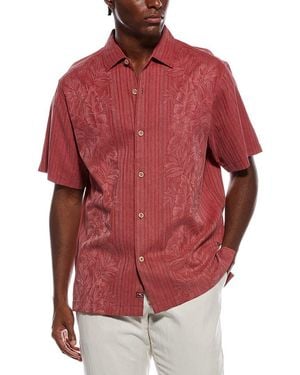 Tommy Bahama Maui Border Silk Camp Shirt - Red