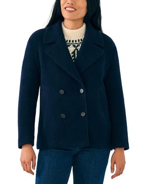 Faherty The Atlantic Knit Wool-Blend Peacoat - Blue