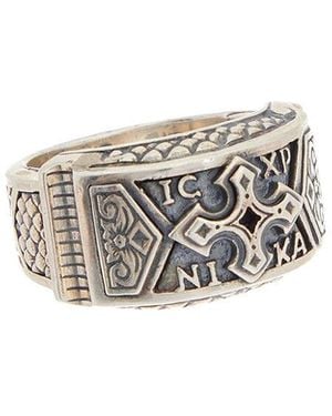 Konstantino Heonos Silver Ring - White