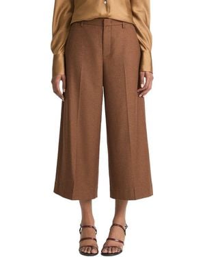 Vince Mid Rise Brushed Flannel Culotte - Brown