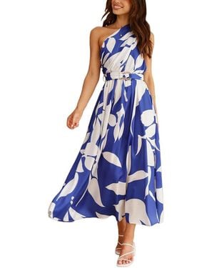 LOEY One-Shoulder Maxi Dress - Blue