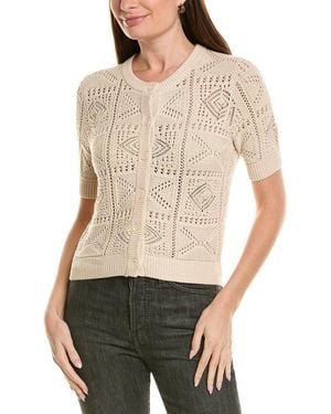 Autumn Cashmere Cotton By Tile Stitch Cardigan - White