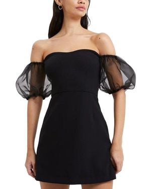 French Connection Whisper Puff Organza Dress - Black