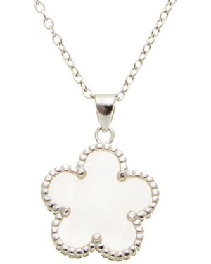 Juvell 18K Over Clover Necklace - White
