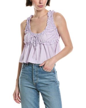 Avantlook Elastic Ruffle Top - Purple