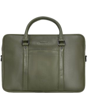CHAMPS Onyx Leather Slim Briefcase - Green