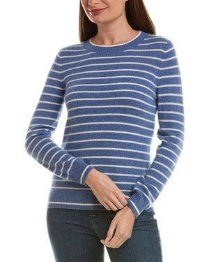 InCashmere 100% Cashmere Stripe Jumper - Blue