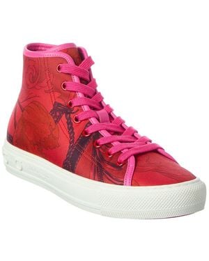 Ferragamo High Top Canvas Sneaker - Pink