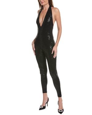 Michael Kors Halter Hand Embroidered Catsuit - Black