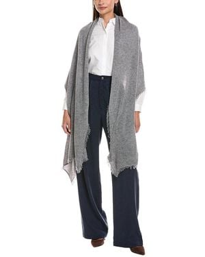 Forte Cashmere Fringe Cashmere Wrap - Grey