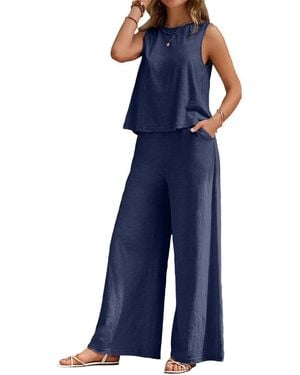 BELLA DESERT 2Pc Top & Pant Set - Blue