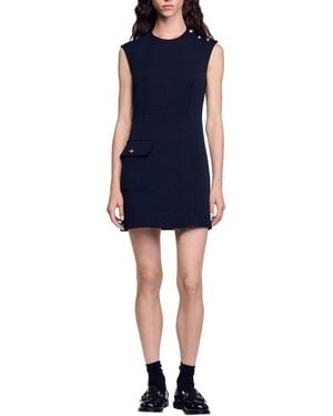 Sandro Tailored Woven Dress - Blue