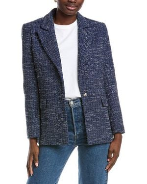 Maje Tweed Suit Blazer - Blue