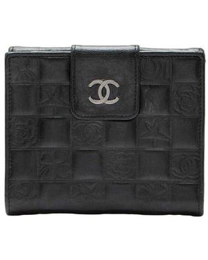 CHANEL Vintage Embossed Lambskin Lucky Symbols French Purse Wallet (authentic Pre-loved) - Black