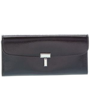 TOTEME T-lock Leather Continental Wallet - Gray