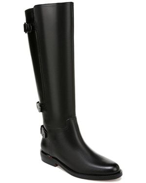Franco Sarto Padova Buckle Leather Knee-High Boots - Black